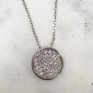 Micro Pavé Cubic Zirconia Disk Necklace,NWT-Boutique